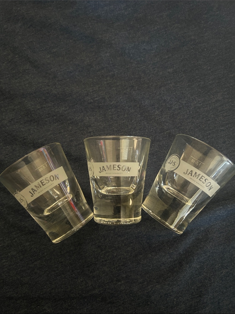 Jameson Irish Whiskey Shot Glasses Set of 3 Bar Wear